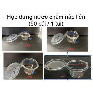  Hộp đựng nước chấm nắp liền   50 cái   1 túi  