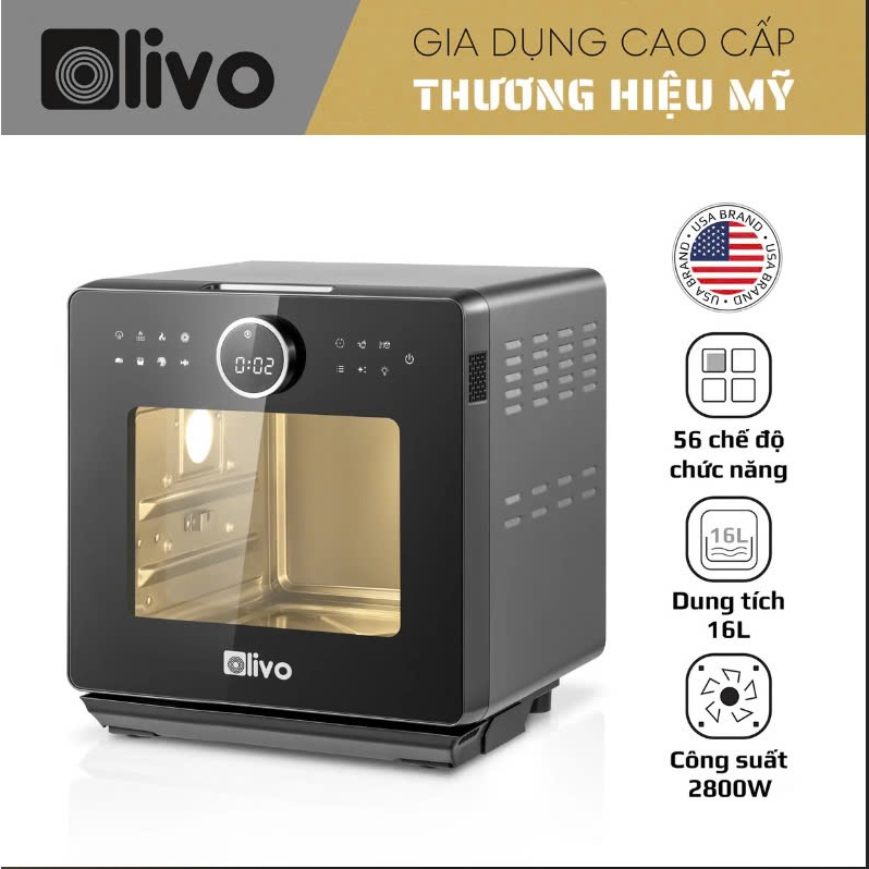 NỒI CHIÊN HƠI NƯỚC OLIVO SF16 PRO - PHIÊN BẢN MỚI NHẤT NĂM 2025 - BẢO HÀNH CHÍNH HÃNG 2 NĂM