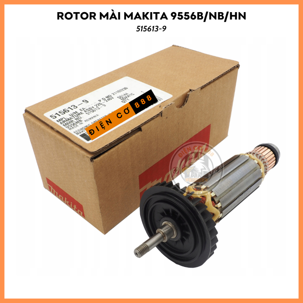 Rotor mài Makita 9556HB, 9556HN, 9556HP (515613-9) 220V - Tặng chổi than