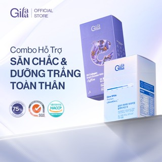 Combo Hỗ Trợ Săn Chắc Trắng Sáng Da Bột Ngậm Glutathione C (3g x 30 gói) và Nước Uống Collagen Phân Tử 300Da (20g x 15 g