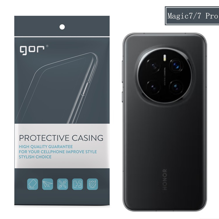 Ốp Lưng Dẻo GOR Honor Magic 7 / Honor Magic 7 Pro, Trong Suốt Có Gờ Bảo Vệ Camera