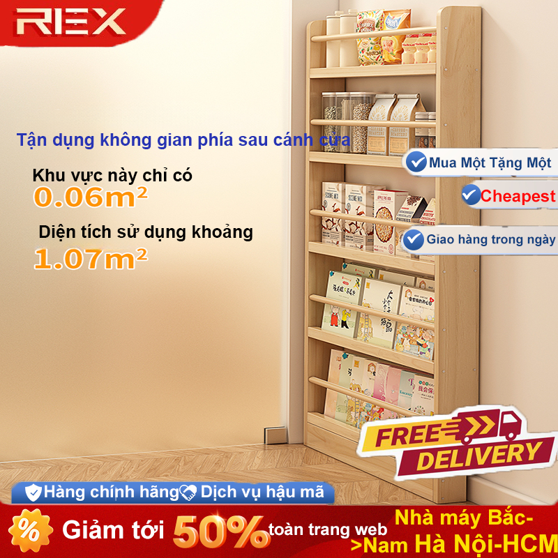 REX kệ treo tường kệ sách treo trường Gỗ Tự Nhiên  - Tủ Đựng Đồ Siêu Mỏng 10cm Đa Tầng Cho Khe Hẹp S
