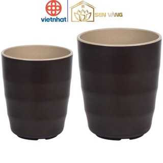  Set 10 Ly tròn Thái 2 màu nhựa VIỆT NHẬT - Ngoài nhám trong bóng Uống nước trà đá quán ăn 6288 9 