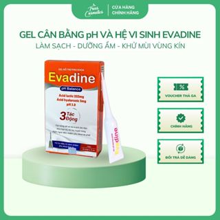  Gel đặt Evadine pH Balance cân bằng pH làm sạch vùng kín cho mẹ bầu hộp 6 Tube 5ml 