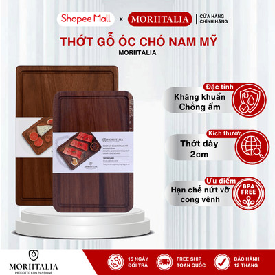 Thớt Gỗ Óc Chó Nam Mỹ Moriitalia – Gỗ Tự Nhiên Kháng Khuẩn, Dày Chắc, Nhiều Kích Thước 30-35cm