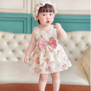 Set Body Bé Gái Kèm Mũ, Body Đầy Tháng Cho Bé Gái Sơ Sinh Hoa nhí hồng Công Chúa Cho Bé 3-11kg
