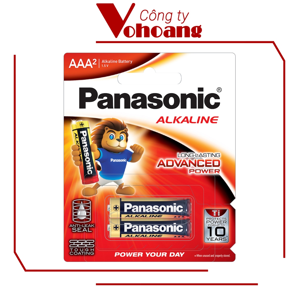 Bộ 2 pin Panasonic Alkaline AAA LR03T (Gold)