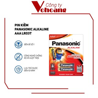 Bộ 4 pin Panasonic Alkaline AAA LR03T (Gold)