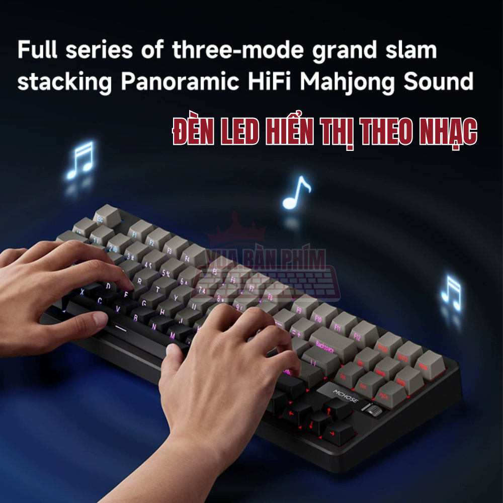 [HÀNG SẴN] Bàn phím cơ Mchose G87 Pro 3 modes , núm xoay ,mạch xuôi, led rgb, hostswap, gasket mount, keycap double shot | BigBuy360 - bigbuy360.vn