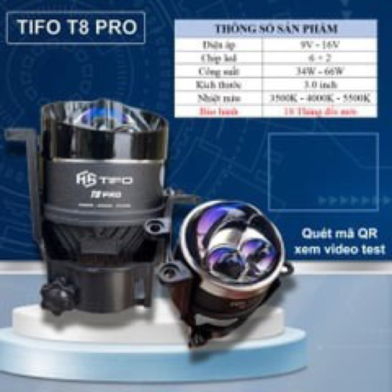 Bi gầm Led TIFO T8-Pro với 3 chế độ màu và hỗ trợ laser