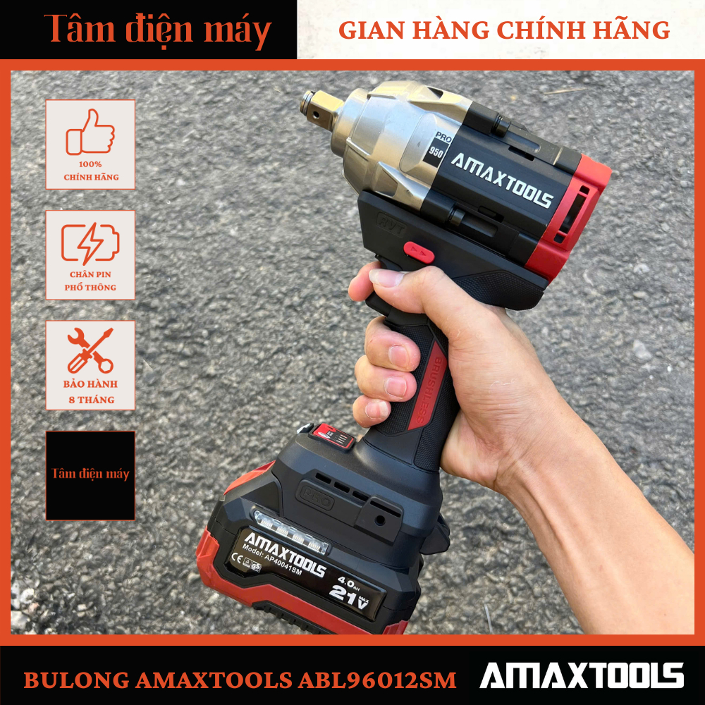 [CHÍNH HÃNG] Máy Siết Bulong Amaxtools 950 N.M ABL96012SM