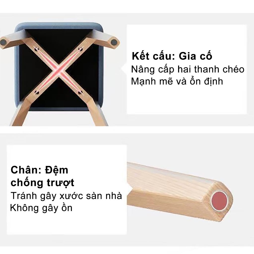 MY Ghế Ngồi Bằng Gỗ rắn công thái học Ghế chân thẳng xếp gọn Có Đệm Da Có Chân Gỗ Đặc Dày | BigBuy360 - bigbuy360.vn