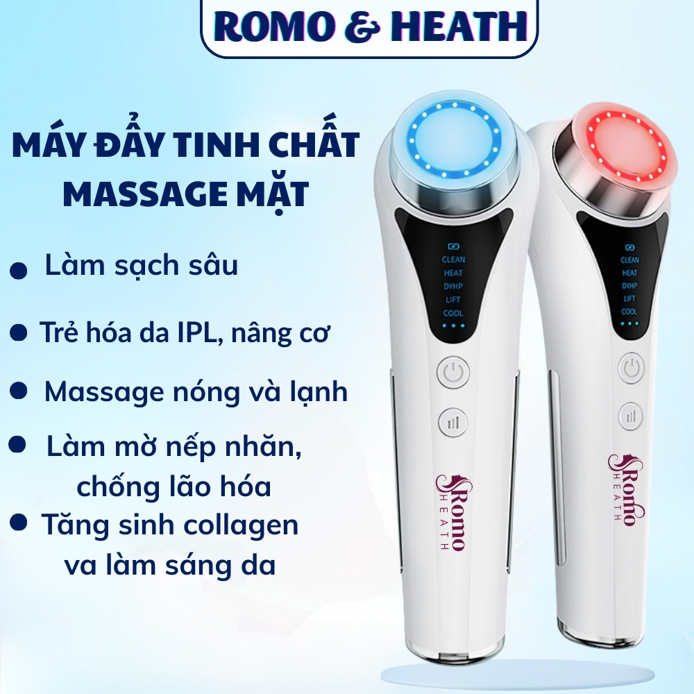 Máy điện di tinh chất nóng lạnh, chăm sóc da đẩy tinh chất, massage nâng cơ, ánh sáng trẻ hóa, làm sạch sâu toàn diện