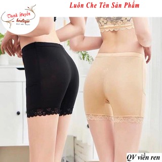  Quần mặc trong Váy Nữ chất cotton siêu thoáng mát Quần váy Big size -Mã QV Viền ren 
