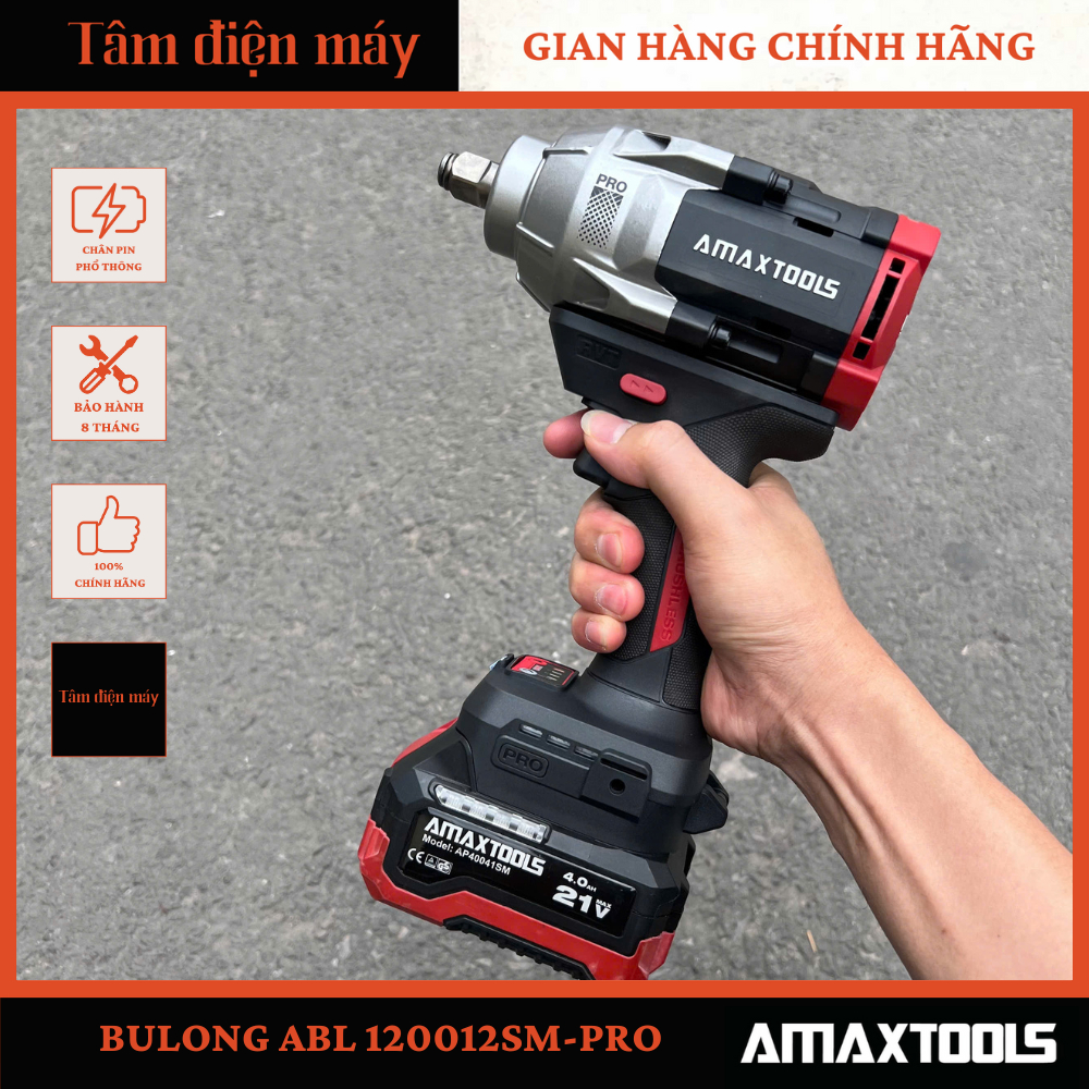 [CHÍNH HÃNG] Máy Siết Bulong Amaxtools 1200 N.M ABL120012SM