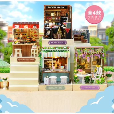 Bộ lắp ráp mô hình nhà gỗ DIY, mô hình nhà búp bê mini