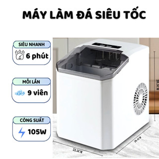 Máy làm đá mini  Sêu Tốc Trong 6-10 phút, tủ làm đá tự động siêu nhanh nhỏ gọn tiện lợi