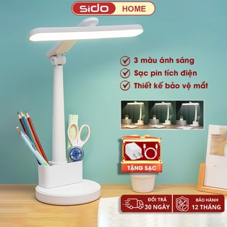  Đèn học để bàn tích điện Sidohome XH4800 đèn đọc sách để bàn làm việc 3 màu ánh sáng chống cận 