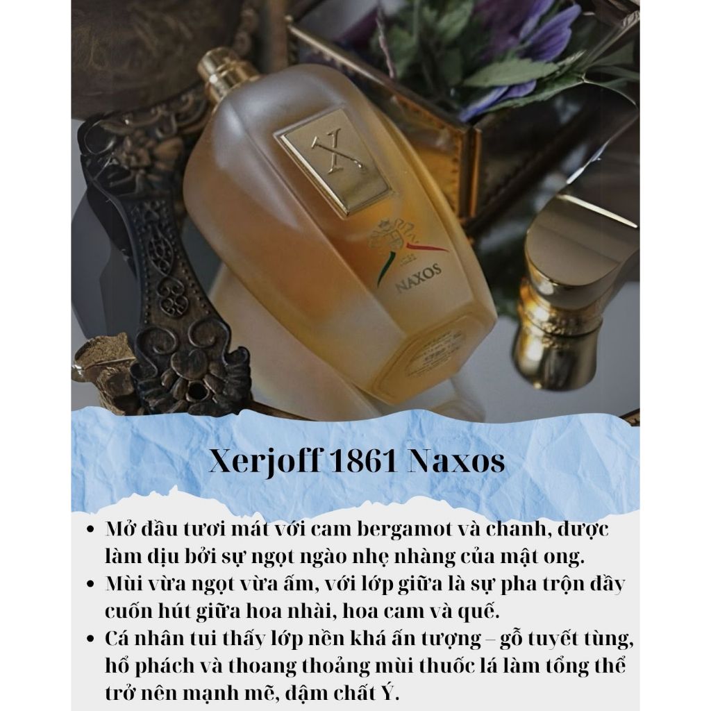 Nước hoa Chiết 10ml Unisex Xerjoff 1861 Naxos Hương thơm Quyến rũ, Sang trọng và Tinh tế