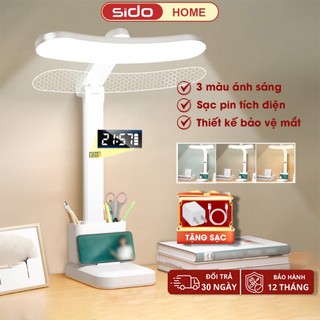  Đèn học để bàn Sidohome SH30 đèn bàn học chống cận tích điện đọc sách 3 màu ánh sáng bảo vệ mắt 