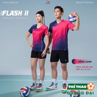 Quần Áo Bóng Chuyền Beyono Flash Hồng Xanh Thun Mè Thoáng Khí Thể Thao Đương Đại