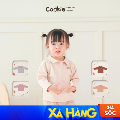 Áo Polo Cho Bé COOKIE, Áo Polo Dài Tay Cho Bé Chất Liệu Cotton Toàn Thần Size Từ 6 Tháng Đến 5 Tuổi
