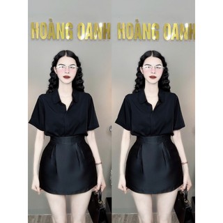 Áo sơ mi cộc tay, áo sơ mi lụa trơn