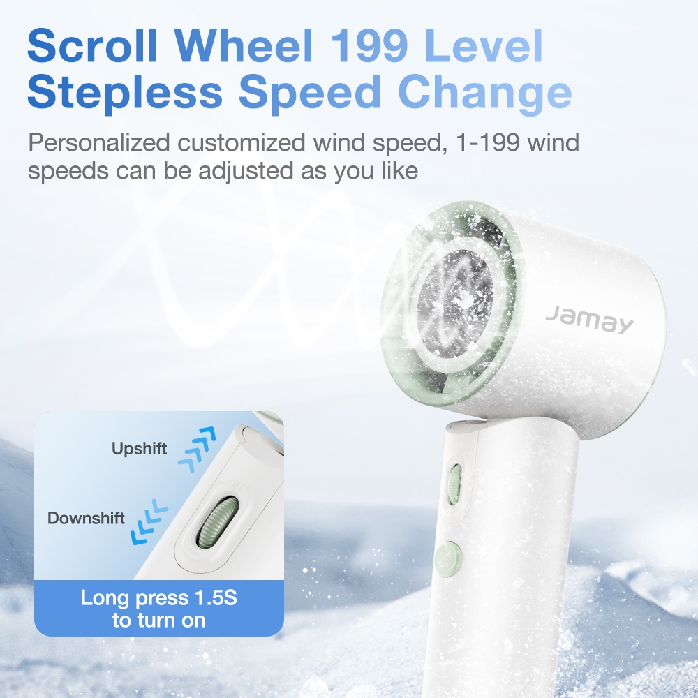 JAMAY Quạt cầm tay có chức năng đèn pin có thể cung cấp ánh sáng khẩn cấp, Turbo 8000mAh tuổi thọ cao Tay Di Động F10 | BigBuy360 - bigbuy360.vn