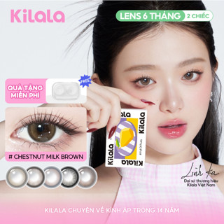 Kính áp tròng Kilala màu nâu Chestnut Milk Brown/Shirley Brown/Wind Yay Brown/Whiskey Brown lens 6 tháng có độ (0-5.5)