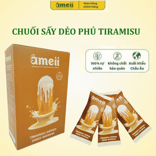Chuối Sấy Dẻo Phủ Tiramisu Ameii – Vị Ngọt Mới Lạ | Hộp 12 Miếng – 325g | Ăn Vặt Healthy Ngon Miệng