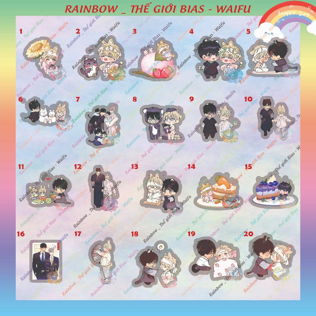 Ghim cài áo mica No love zone, nhẫn acrylic Không chốn yêu đương manhwa bl