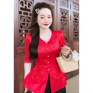   B13  Bộ Quần Áo Bà Ba Nữ Lụa Gấm Cổ Tim Có 2 Túi Quần Lụa Latin Lưng Thun 