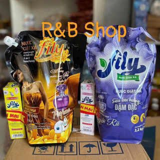    Tặng xịt thơm quần áo   Nước giặt hương nước hoa đậm đặc 5in1 Fily túi 2,2 lít  GIỐNG HÌNH  