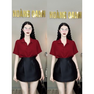 Áo sơ mi cộc tay, áo sơ mi lụa trơn