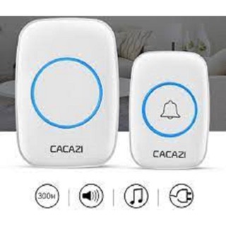  Chuông Cửa Không Dây CACAZI Nút Nhấn Có 36 Tiếng Chuông 3 Nút Chỉnh Âm Lượng Khoảng Cách 300m 