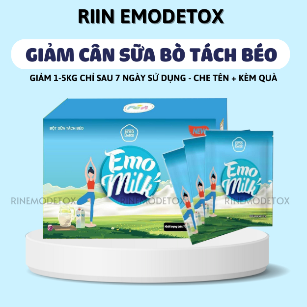 [Chính Hãng] Bột Sữa Bò Tách Béo EmoDetox - Emoslim Hỗ Trợ Giảm Cân 7 Ngày/giam can nhanh