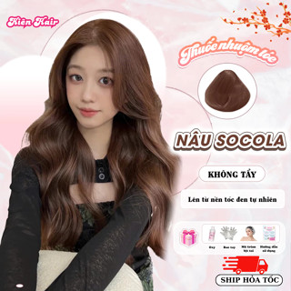  Thuốc nhuộm tóc màu Nâu Socola Không Tẩy Kèm Oxy Trợ Nhuộm Trùm Tóc Bịt Tai và Bao Tay | Kienhair 