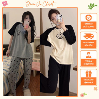 [HÌNH THẬT + VIDEO] Set pijama thun cotton tay ngắn/ dài, bộ ngủ nữ mặc nhà hoạ tiết dễ thương, bộ đồ ủ kem dài tay mỏng