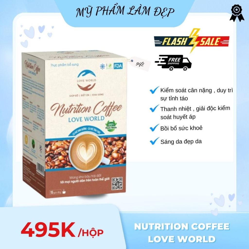 Nutrition Coffee Love World Caffe Thành Phần Tự Nhiên – 15 Gói/Hộp