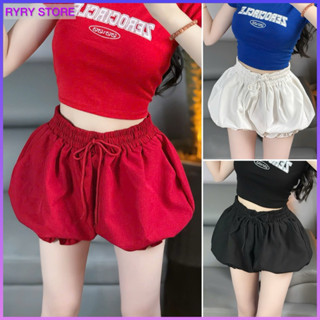 quần short bí nhún lai chất kate dày form rộng mặc xinh quần đùi bí dây thắt nơ cute