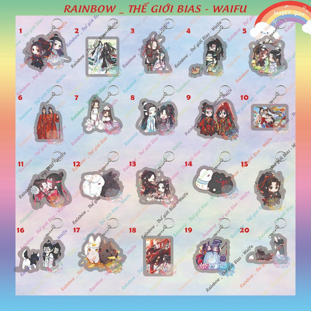 Móc khóa mica Ma đạo tổ sư 5cm, keychain acrylic Ma đạo tổ sư manhua bl