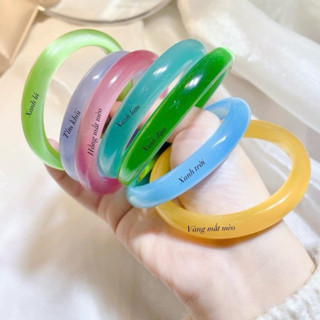 Vòng tay đá mắt mèo Vàng Bạc Khải Khải bản 10li đổi màu sáng bóng - Vòng tay mã não đá mắt mèo - vòng tay nữ đá mắt mèo