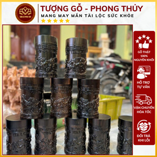 hộp đựng chè gỗ mun thật 100% . gỗ trắc dây liền khối cao cấp món quà ý nghĩa cao 20cm x ngang 11cm