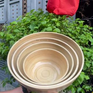 Chậu tre ngâm tay chân, gỗ tự nhiên zise 15,20,25,30,35 Cm [ Hỏa tốc 2H ]