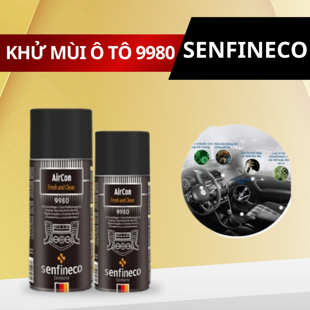 Chai Xịt Khử Mùi & Khử Trùng Không Gian Nhập Khẩu Từ Đức Senfineco 9980 AirCon Fresh And Clean