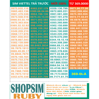 Sim Viettel đầu 09 đẹp Trả Trước - Chọn số - Sim Mới, đăng ký Chính Chủ, Sim Nghe Gọi, Nhắn Tin, 4G Gói cước Tomato