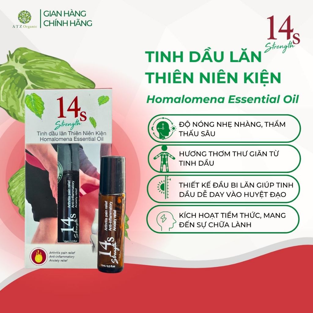 Tinh dầu lăn 2 trong 1 14S ATZ, Hiệu quả ngay sau sử dụng chỉ từ 5 giây đến 14 giây