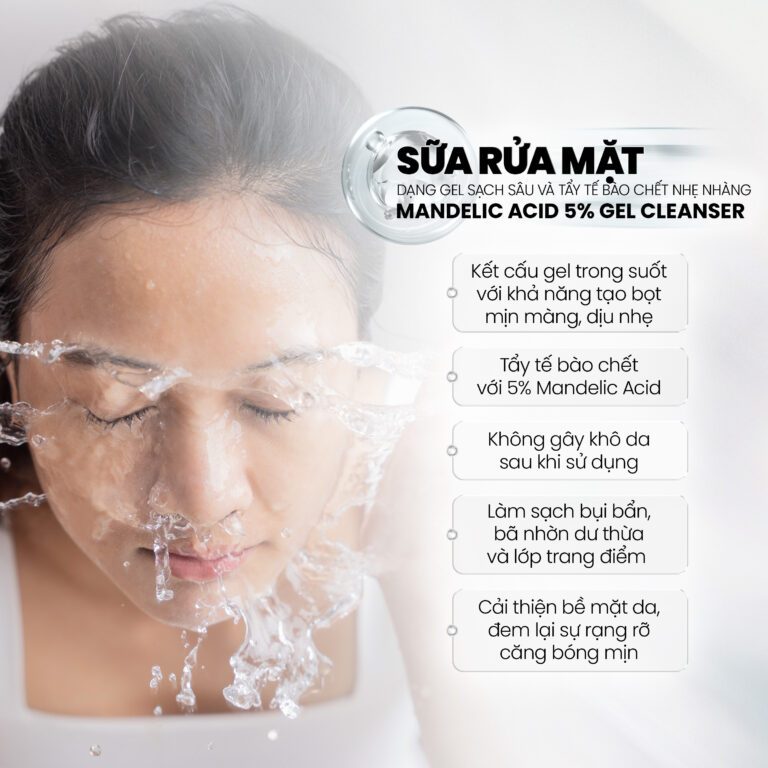 Ảnh 5 của Sữa Rửa Mặt MD CARE MANDELIC 5% GEL CLEANSER Dạng Gel Làm Sạch Sâu ,Tẩy Tế Bào Chết Nhẹ Nhàng