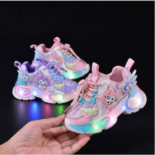 Giày Thể Thao Cho Bé Gái KUROMI 3D Có Đèn LED Phát Sáng Mềm Nhẹ Mới Từ 2-6T (TLG03)