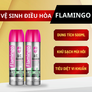  Bình xịt vệ sinh khử mùi điều hòa máy lạnh ô tô dạng bọt Flamingo F020 chai 500ml diệt vi khuẩn khử mùi hôi 